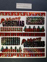 Holografische stickers 15 X 15 cm Merry Christmas tekst - Klik op de afbeelding om het venster te sluiten